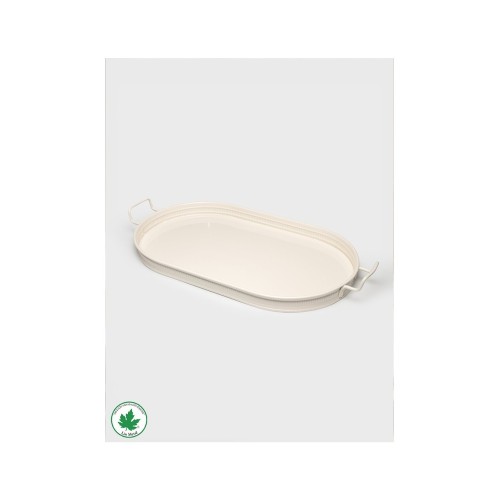 Lin Metal Lotus 57 cm Elips Metal Tepsi - Krem