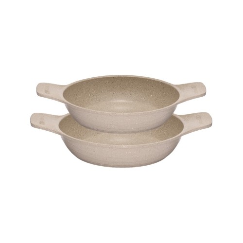 Thermoad 2 li Güveç Sahan tava Seti Granit Döküm Seti 20CM 22CM-Vizon Thermoad 2 li Güveç Sahan tava Seti Granit Döküm Seti 20CM 22CM-Vizon