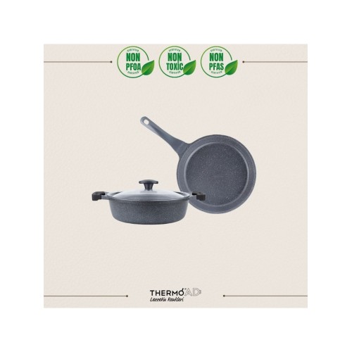 Thermoad | Tencere Seti | Graneu Serisi | 3 Parça | Gri