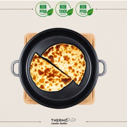 ThermoAD | Gözleme Tavası | Kendinden Saplı | Gri | 36cm