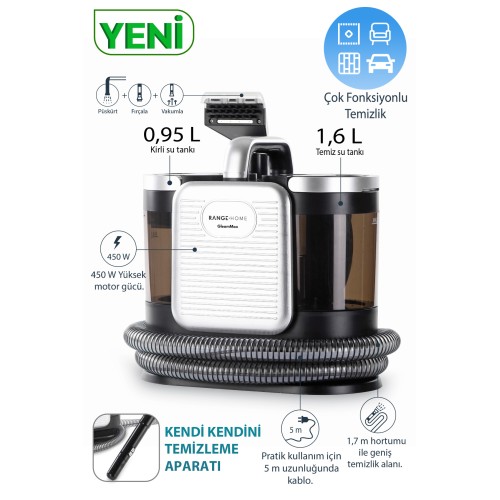 Fakir Range GleamMax Spot Cleaner Koltuk Halı Ve Leke Çıkartma Makinesi (YENİ)