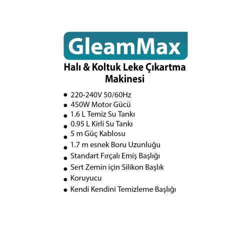 Fakir Range GleamMax Spot Cleaner Koltuk Halı Ve Leke Çıkartma Makinesi (YENİ)