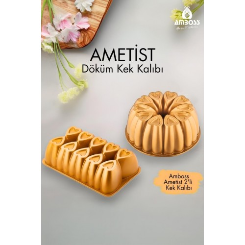Amboss Ametist 2 Parça Döküm Kek Kalıbı ( Gold )