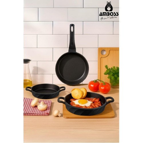 Amboss Vento 3 Parça Döküm 26 cm Tava 18-20 cm Sahan Seti