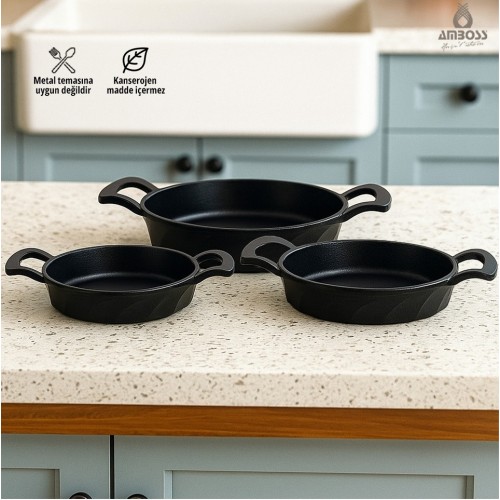 Amboss Vento 3 Parça Döküm Sahan Seti 18-20-22 cm