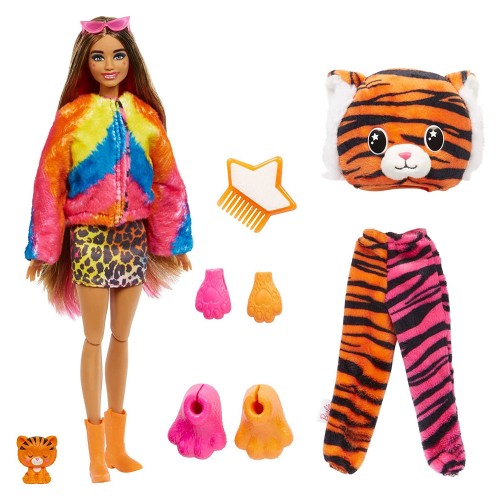Barbie Cutie Reveal Bebekler Barbie Tropikal Orman Serisi Kaplan HKP99