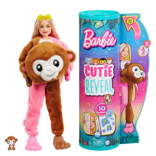 Barbie Cutie Reveal Bebekler Barbie Tropikal Orman Serisi Maymun HKR01 Barbie Cutie Reveal Bebekler Barbie Tropikal Orman Serisi Maymun HKR01
