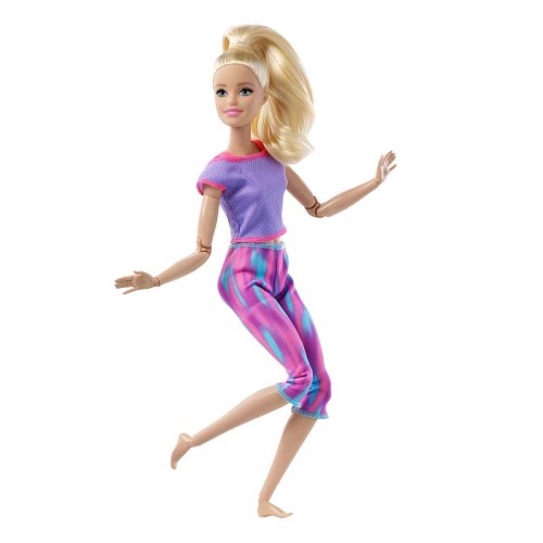 Barbie Sonsuz Hareket Bebeği Sarışın Desenli Taytlı GXF04
