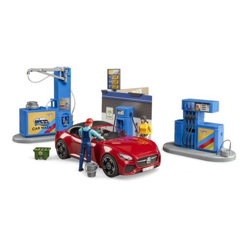 Bruder Benzin İstasyonu Ve Oto Yıkama BR62111 Bruder Benzin İstasyonu Ve Oto Yıkama BR62111