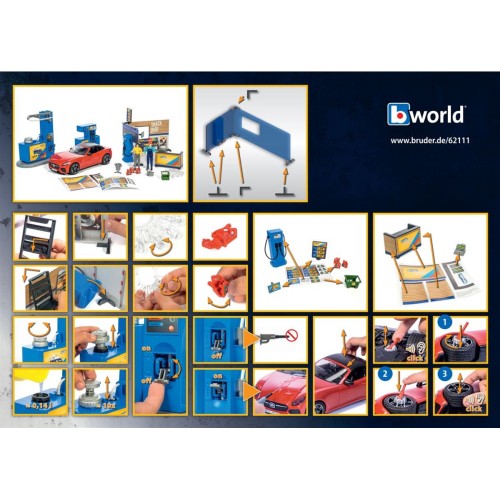 Bruder Benzin İstasyonu Ve Oto Yıkama BR62111 Bruder Benzin İstasyonu Ve Oto Yıkama BR62111