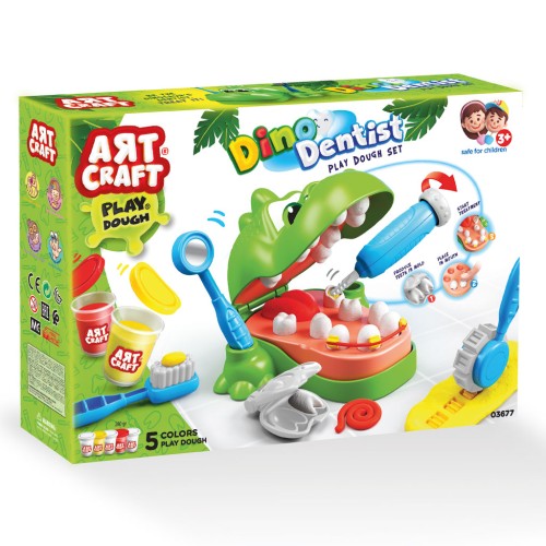 Dede Art Craft Dinozor Dişçi Oyun Hamuru Seti 03677 Dede Art Craft Dinozor Dişçi Oyun Hamuru Seti 03677