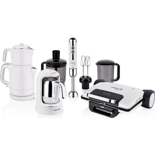 Korkmaz A1824 Vanilya 14 Parça Elektro Set Beyaz Çeyiz Paketi