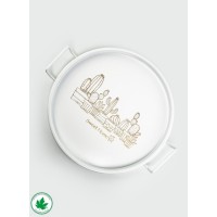 Lin Metal 24cm Yuvarlak Tel Kulplu Tepsi Kaktüs Baskılı - Beyaz