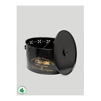 Lin Metal Büyük Boy Bölmeli Lüx Metal Patates Soğan Kovası - Siyah