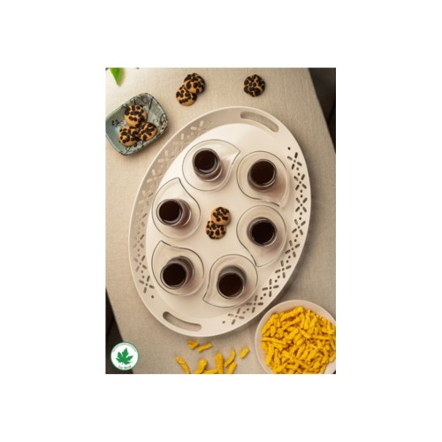 Lin Metal Lalin Tepsi - Krem