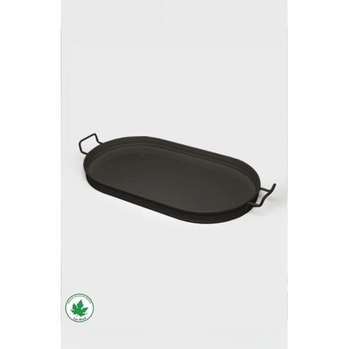 Lin Metal Lotus 57 cm Elips Metal Tepsi - Siyah