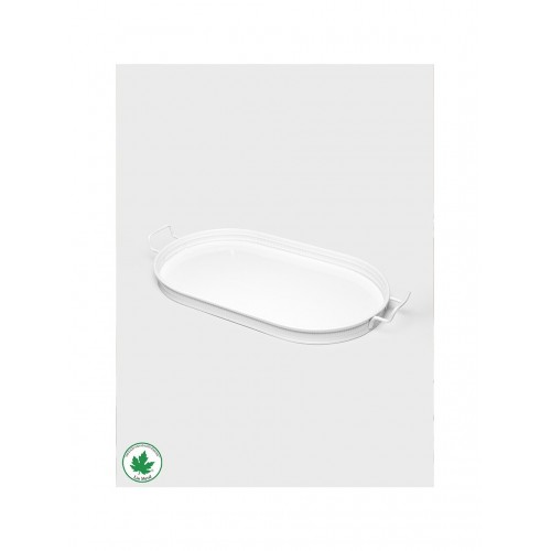 Lin Metal Lotus 57 cm Elips Metal Tepsi - Beyaz