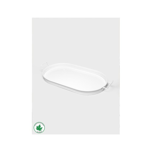 Lin Metal Lotus 57 cm Elips Metal Tepsi - Beyaz