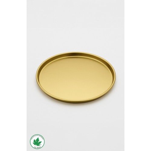 Lin Metal Lüx Metal Gold Renk 25cm Yuvarlak Çay Sunum Tabağı