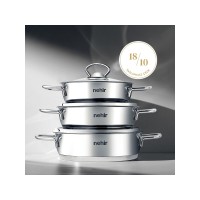 Nehir Silver 6 Parça Paslanmaz Çelik Sahan Seti (16-18-20 cm)