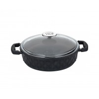 Taç Bella Cam Kapak Döküm Basık Tencere 28 cm TAC-3880