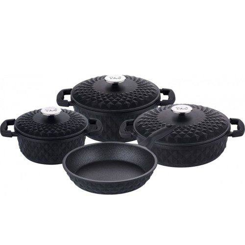 Taç Carabella Döküm 7 Parça Tencere Seti Siyah TAC-3730