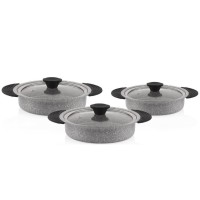Taç Granit Plus 3 lü Sahan Seti Tak/Çıkar Silikon Saplı Gri TAC-3182