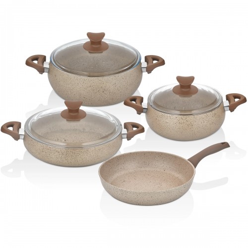 Taç Master Cook Tombik 7 Parça Tencere Seti Cappuccino TAC-3821