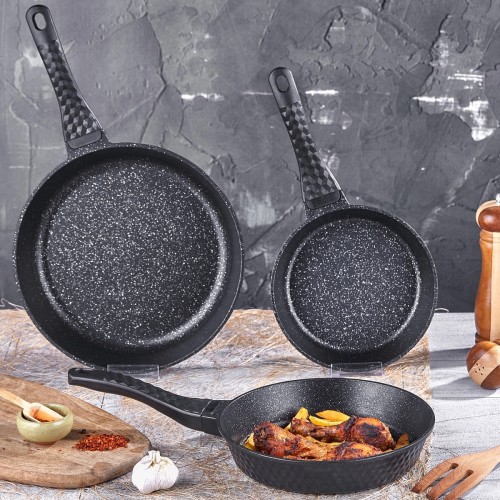 Taç Triton 3 lü Tava Seti Siyah TAC-4744