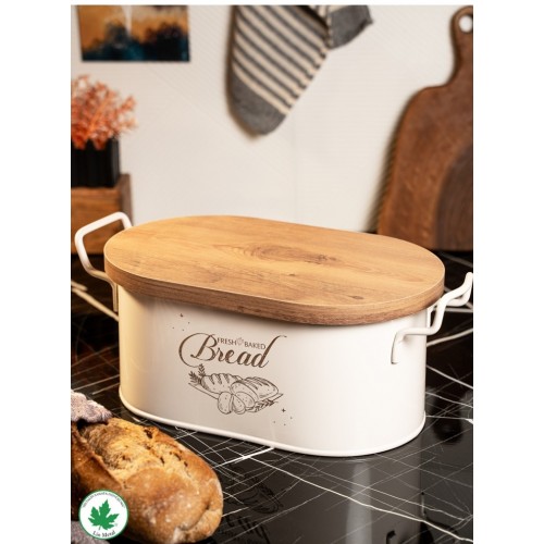 Tahtalı Ekmeklik Metal Krem Tahtalı Ekmeklik Metal Krem