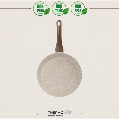 Thermoad Alüminyum Döküm Granit Krep Tavası / Vizon