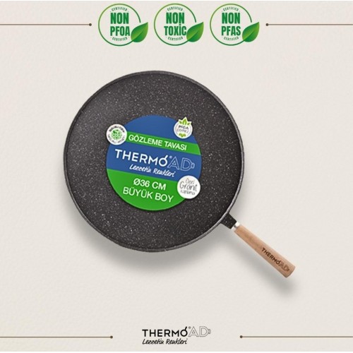 ThermoAD Alüminyum Döküm Granit Kaplama 36 Cm Gözleme Tava