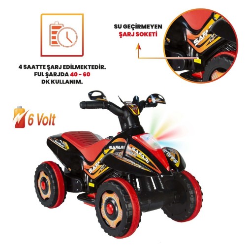 UJ Toys 6V Akülü ATV - Siyah UJ Toys 6V Akülü ATV - Siyah
