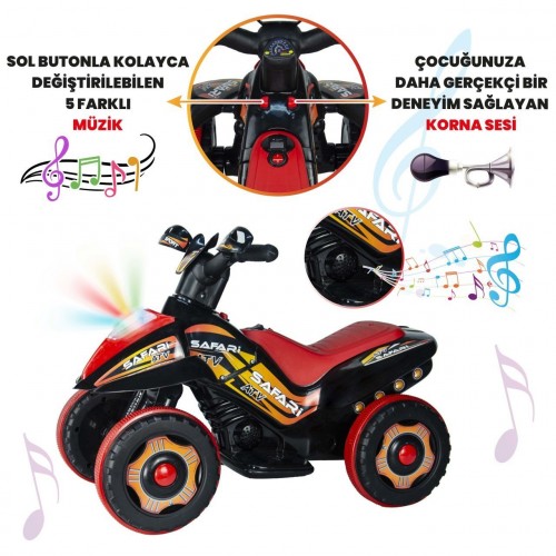 UJ Toys 6V Akülü ATV - Siyah