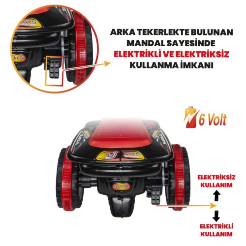 UJ Toys 6V Akülü ATV - Siyah UJ Toys 6V Akülü ATV - Siyah