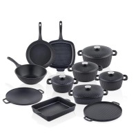 Taç Valeriya Döküm Kapak 16 Parça Çeyiz Seti Siyah TAC-8044