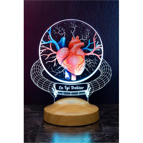 Doktor Hediyesi Kalp Ve Damar Tasarımlı Led Lamba