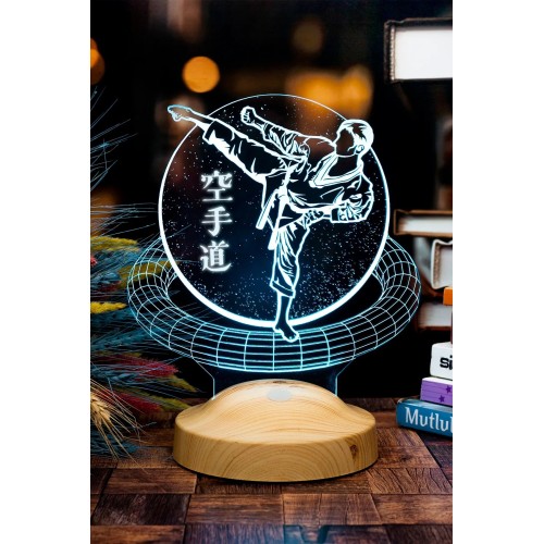 Karate Tekvando Judo Sporcuya Hediye 3d Led Lamba