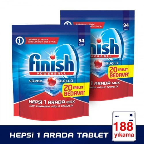 Finish Hepsi Bir Arada Bulaşık Makinesi Tableti 94 lü x 2 Adet