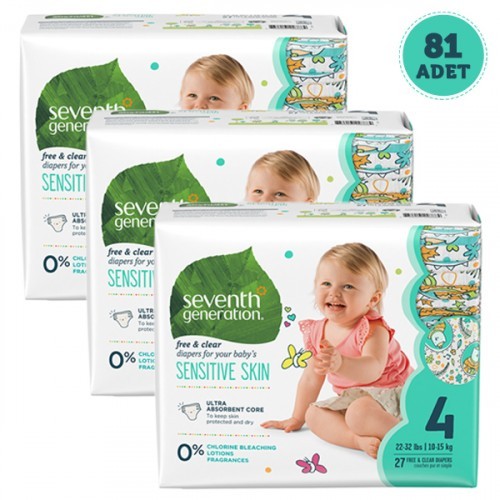 Seventh Generation Bebek Bezi 4 Beden 27 Adet x 3 Adet