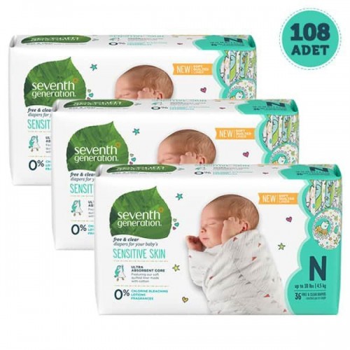 Seventh Generation Bebek Bezi Yeni Doğan 0 Beden 36 Adet x 3 Adet