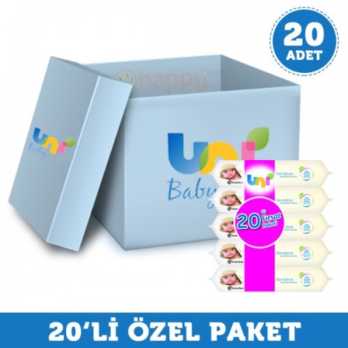 Uni Baby Islak Havlu Kapaklı Sensitive 56 lı x 20 Adet (1.120 Yaprak)