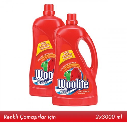 Woolite Sıvı Çamaşır Deterjanı Canlı Renkler 3 lt x 2 Adet