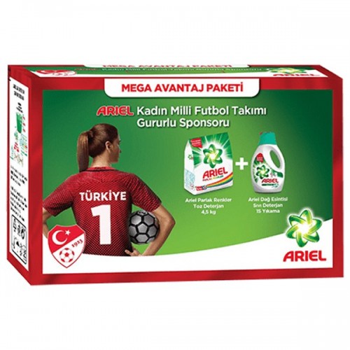 Ariel Toz Çamaşır Deterjanı 4,5 Kg  + Sıvı Deterjan 15 Yıkama
