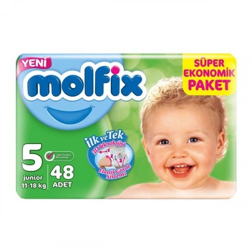 Molfix Bebek Bezi 5 Beden Junior Dev Ekonomik Paket 48 adet