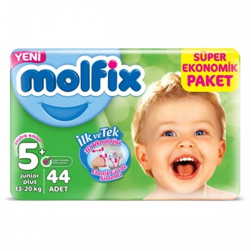 Molfix Bebek Bezi 5+ Beden Junior Plus Dev Ekonomik Paket 44 adet