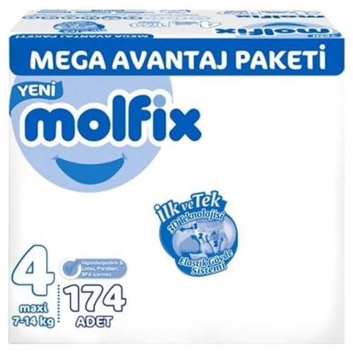 Molfix Bebek Bezi Mega Avantaj Paket Maxi 4 No 174 lü