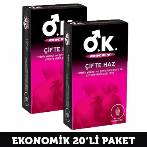 Okey Kondom Çifte Haz 10 lu x 2 Adet