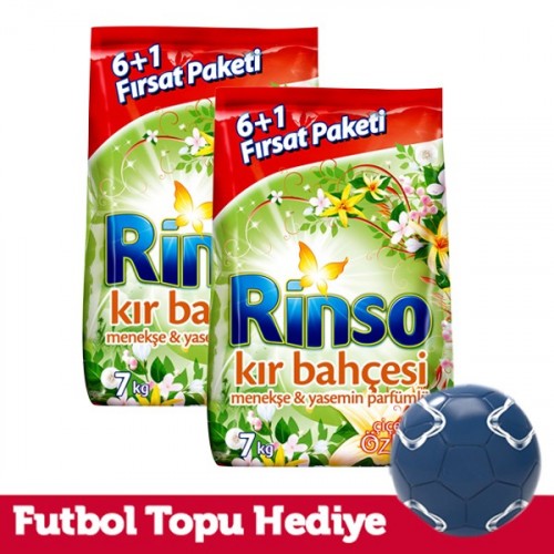 Rinso Toz Deterjan Kır Bahçesi 7 Kg x 2 Adet (Futbol Topu Hediye)