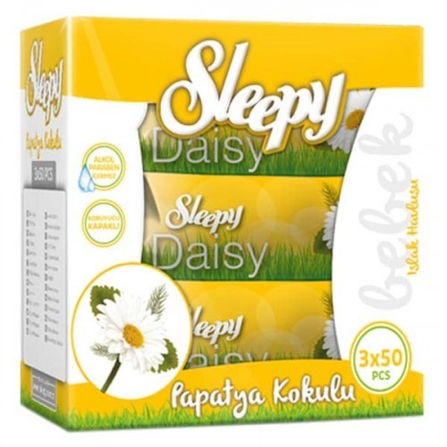 Sleepy Islak Havlu Papatya Kokulu 50 li x 3 Adet (150 Yaprak)